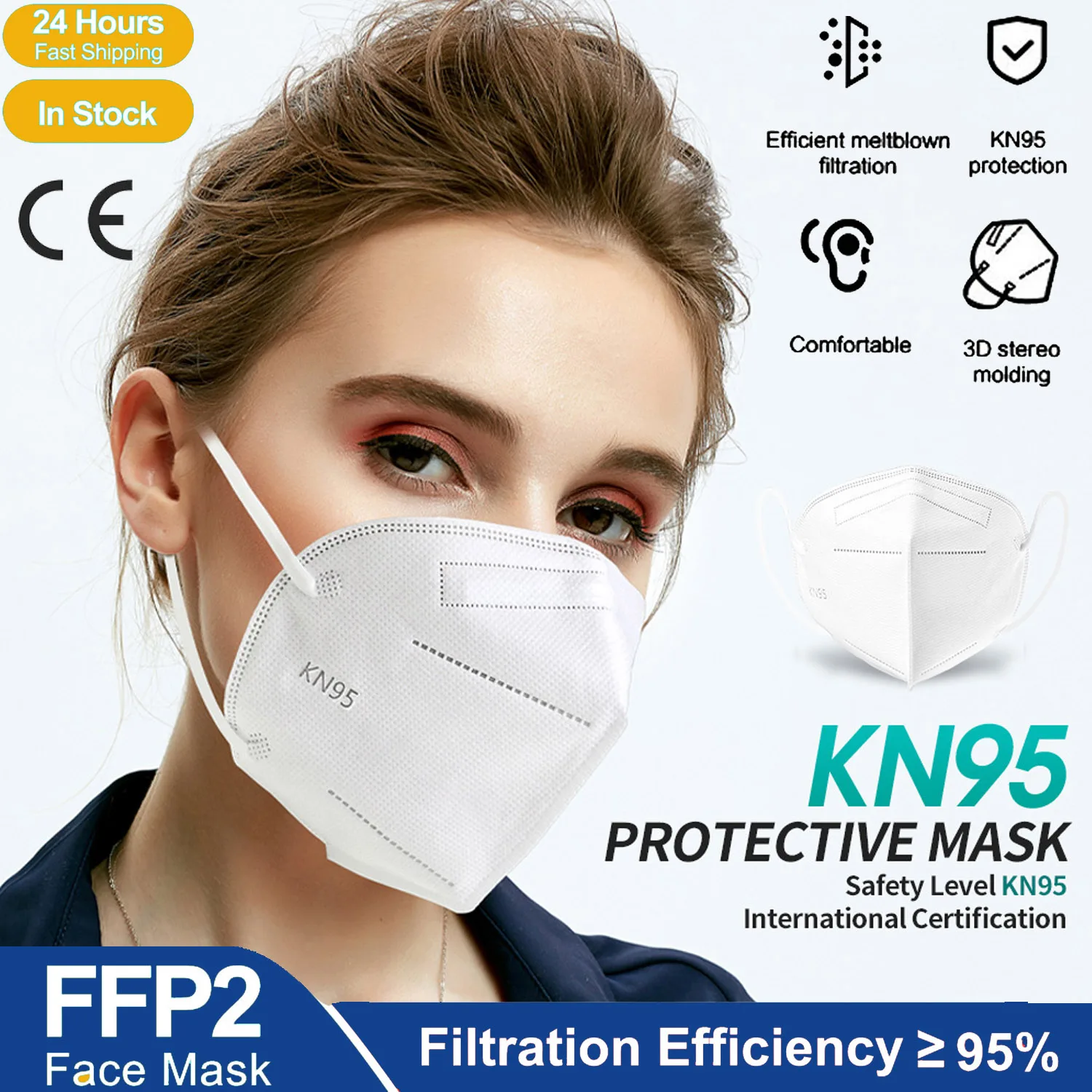 

10-200 Pieces KN95 Mask CE FFP2 Mascarillas 5 Layers Filter Protective Health Care Mouth Masks FFP2Mask 95% Respirator Masque