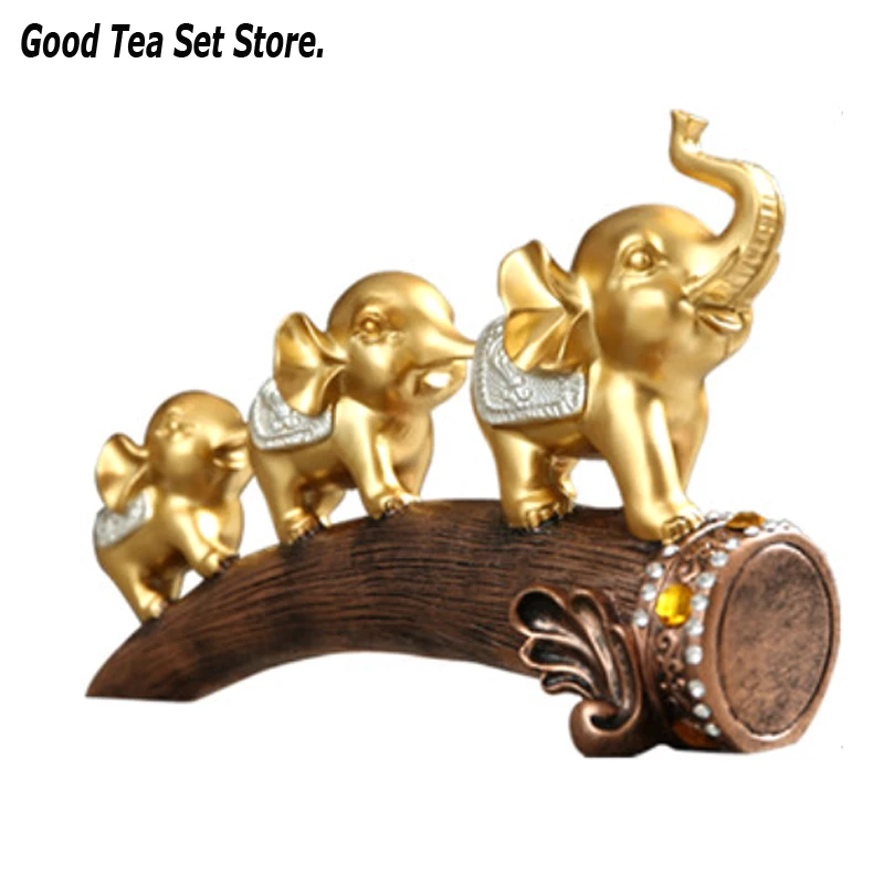 Золотой синий 3 Слон скульптура украшение креативное домашнее ремесло