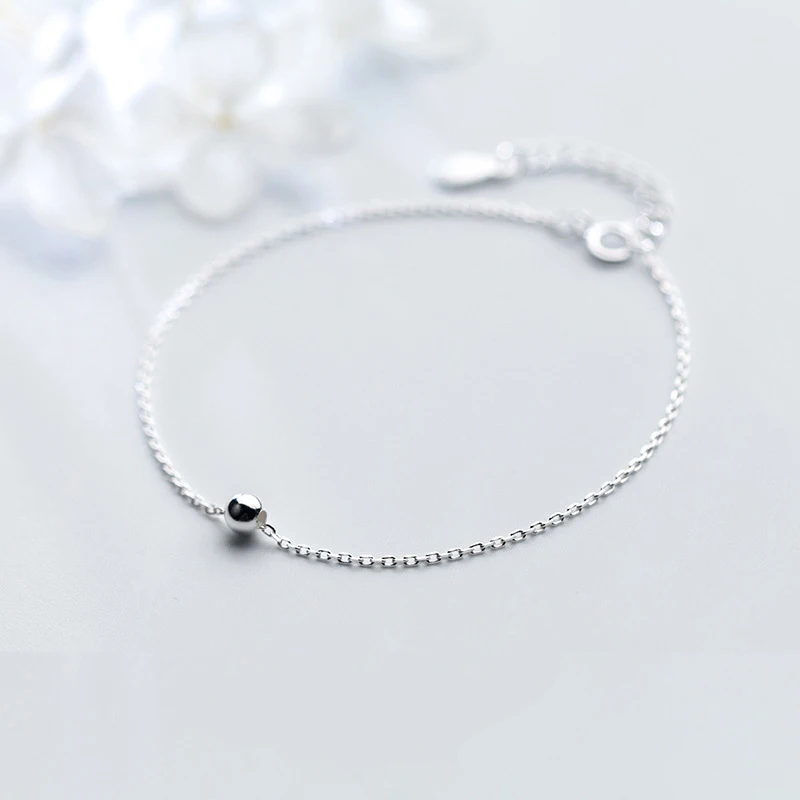 Trusta 925 пробы серебряные Модные женские ювелирные изделия Круглый браслет из бисера 16 см для подарка девушки леди DS322