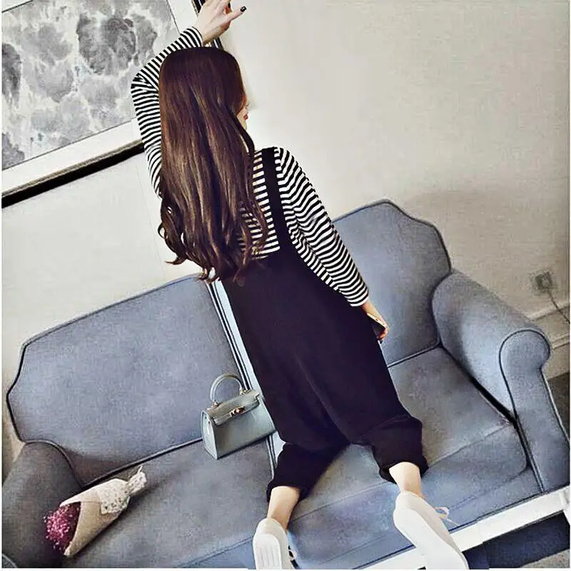 two piece set women korean clothes 2 pcs sets summer lounge wear black pants stripe tops outfits ropa mujer conjunto feminino |