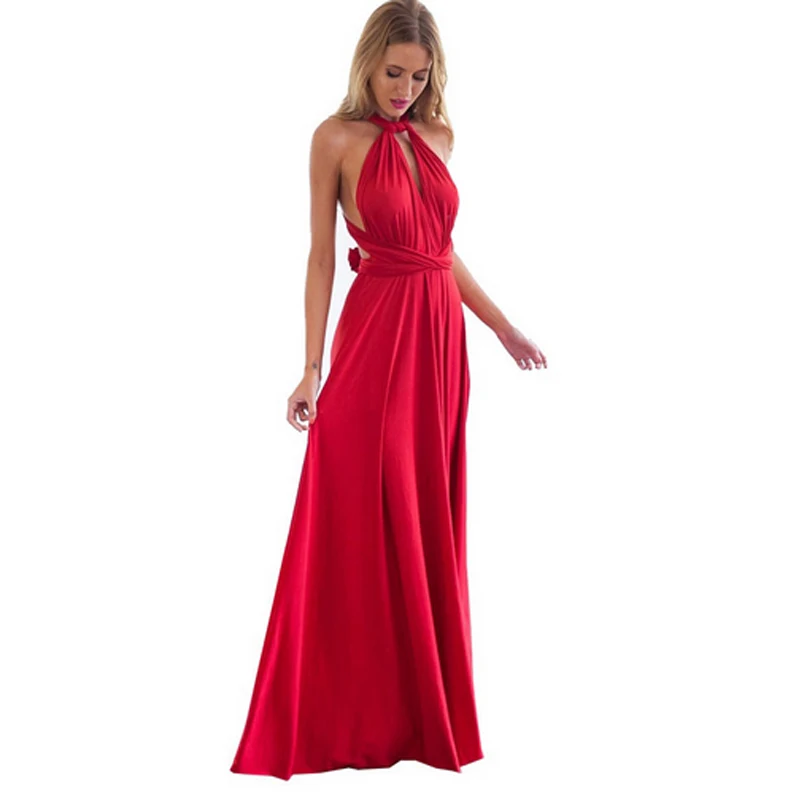 

Summer Sexy Long Dress Bridesmaid Wrap Convertible Boho Red Maxi Dress Bandage Prom Club Party Infinity Multiway Wrap Long Dress