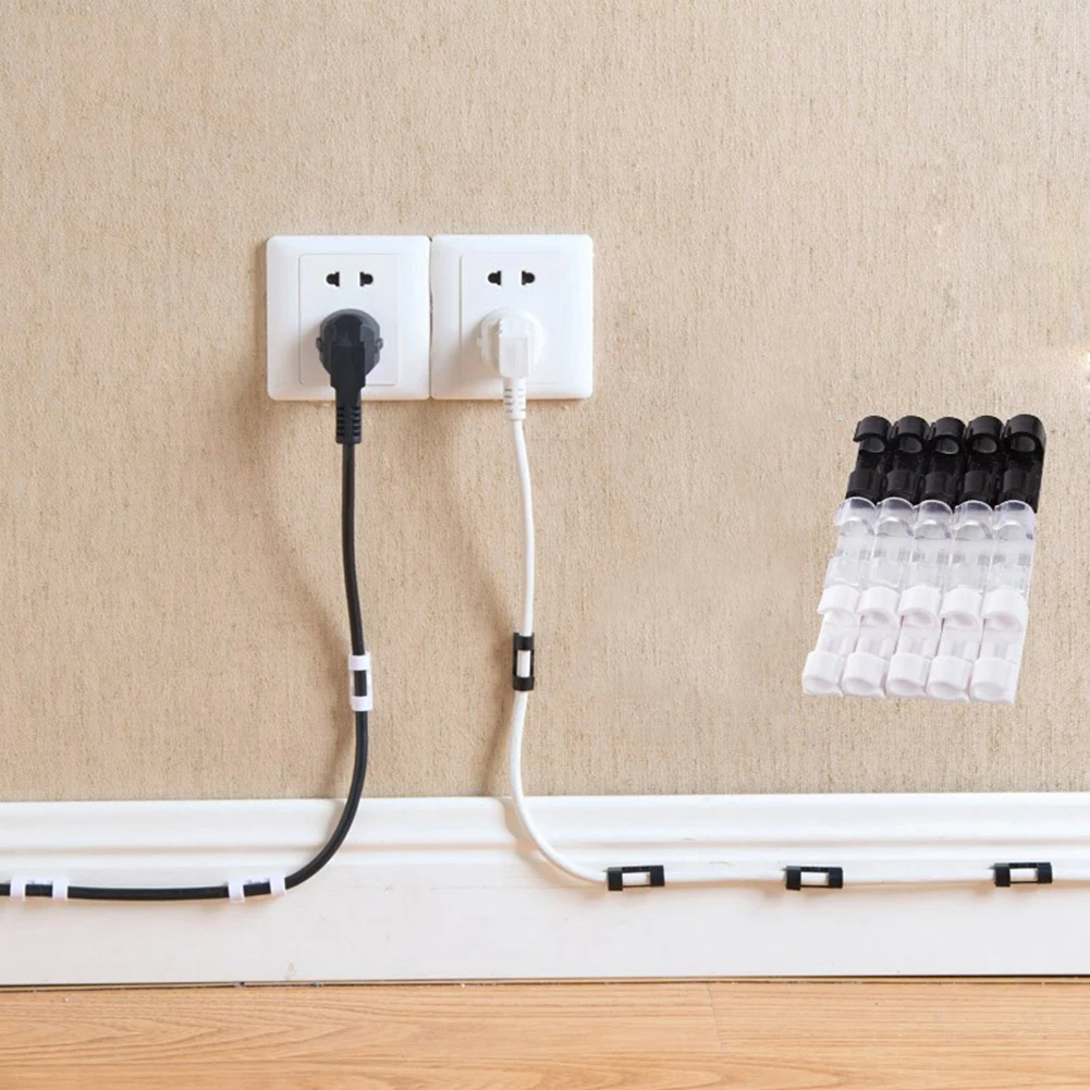 20 шт. самоклеящиеся кабели для зарядки usb-шнуры зажимы кабелей органайзер