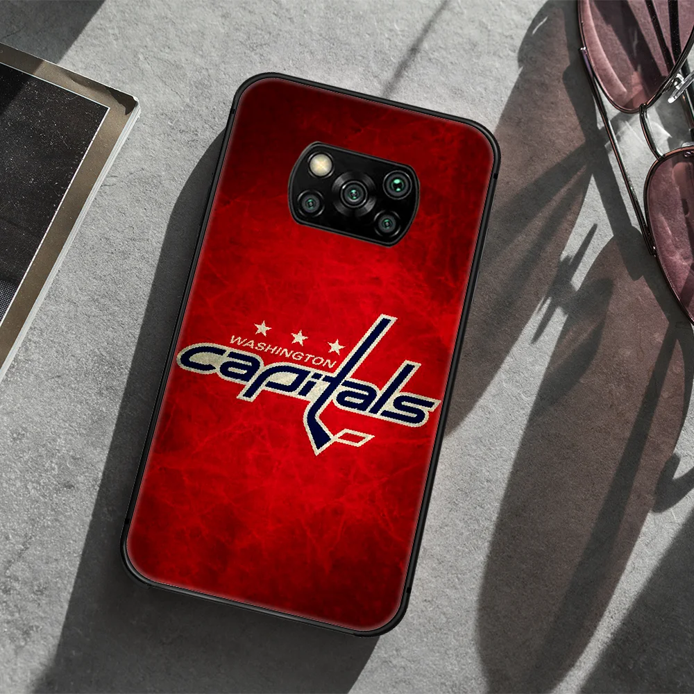 

Ice hockey Capitals Phone case Cover Hull For Xiaomi Mi A2 A3 8 9 9T Note 10 Se Lite Pro black Shell Soft Hoesjes Luxury Coque