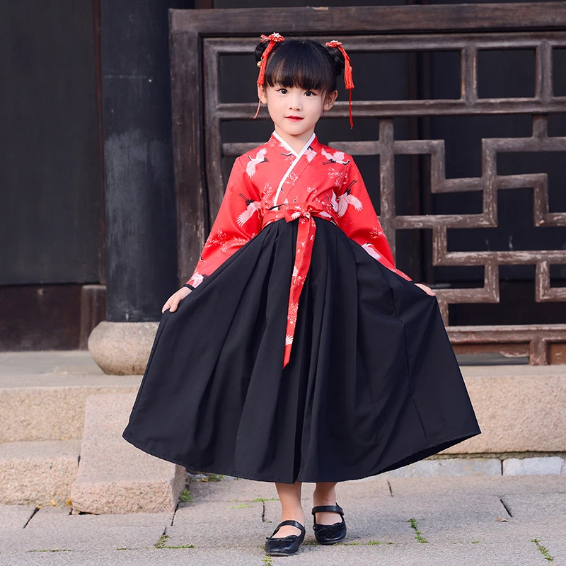 

2021 National baby girls dance performance clothes traditional hufu clothing kids hanbok dress full sleeve cosplay costumess