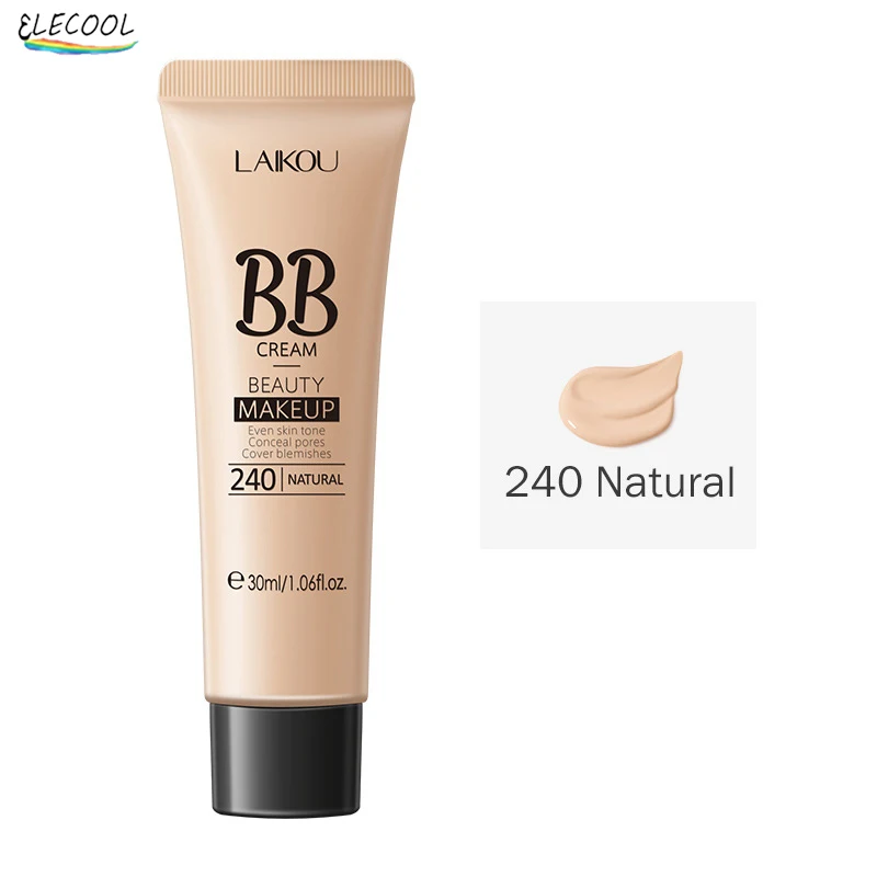 

ELECOOL Professional Face Foundation BB Cream Makeup Base Full Concealer Coverage Waterproof Brighten Cover Dark Circle Cosmetic