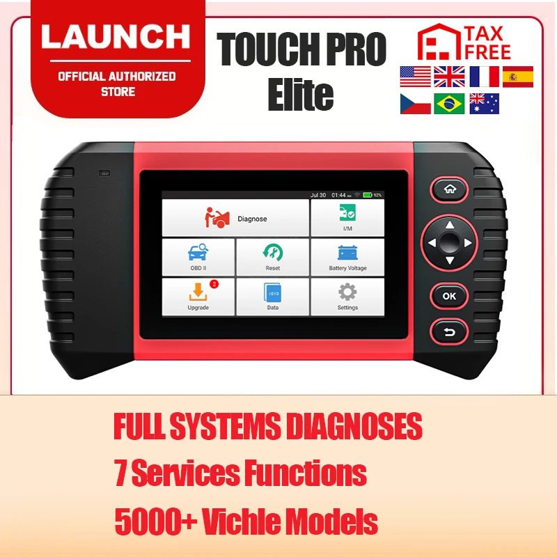 LAUNCH TOUCH PRO Elite автомобильный диагностический инструмент OBD2 Scaner Oil EPB SAS BMS DPF Reset Auto Code