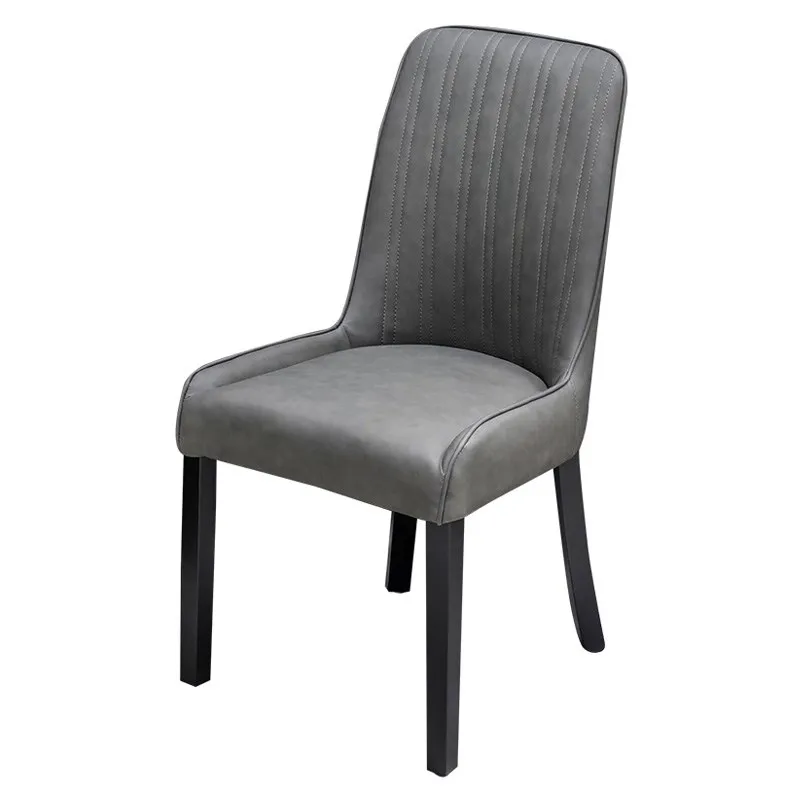 Обеденный стул из цельного дерева домашний простой кожаный художественный