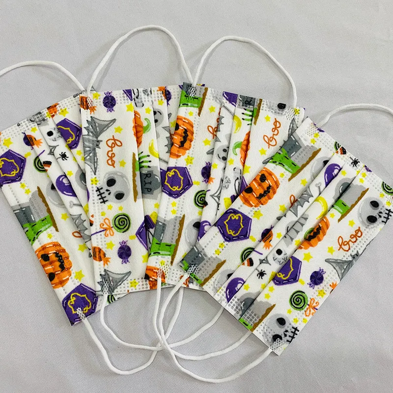 

60PCS Merry Christmas Party Mask Children Party Facemask Disposable Face Mask 3ply Ear Loop Breathable Facemask Face Shiled