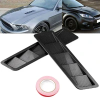2pcs universal carbon fiber style hood vents for for mustang air flow intake hood self adhesive louver window cooling panel
