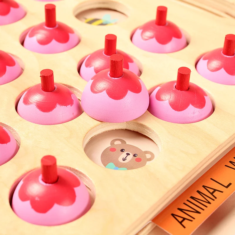 Развивающие и Обучающие Детские деревянные шахматы с памятью цветов развивающие