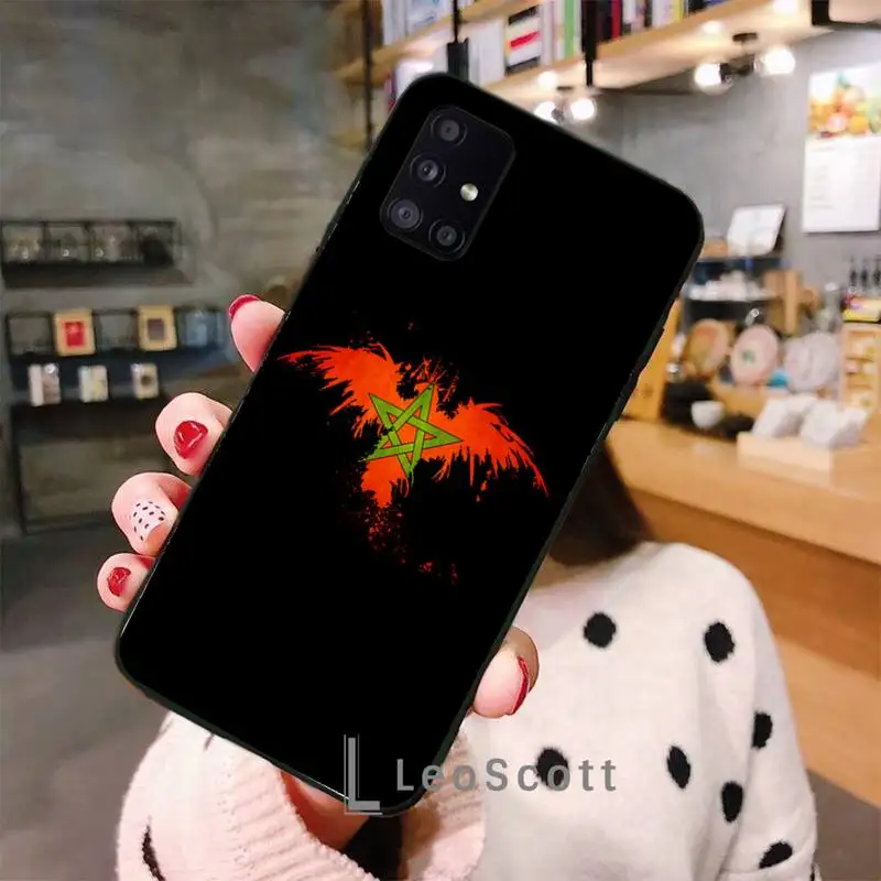 

Morocco Flag Coat Of Arms Phone Case For Samsung A40 A50 A51 A71 A20E A20S S8 S9 S10 S20 Plus note 20 ultra 4G 5G
