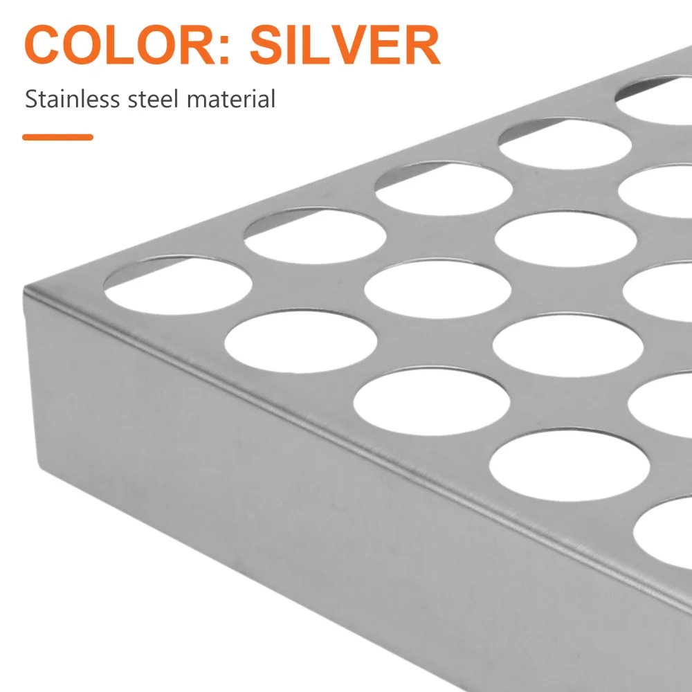 

1Pc 36 Holes Stainless Steel BBQ Pepper Rack Barbecue Chicken Leg Rack (Silver)