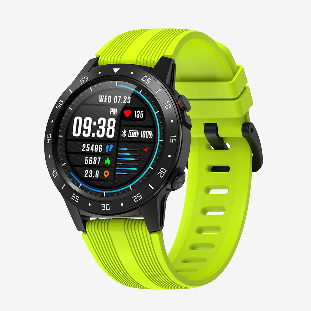 green SENBONO M5 gps спортивные Смарт-часы с поддержкой Bluetooth вызова IP67 Мужские Женские часы фитнес-трекер монитор сердечного ритма умные часы - Цвет: green