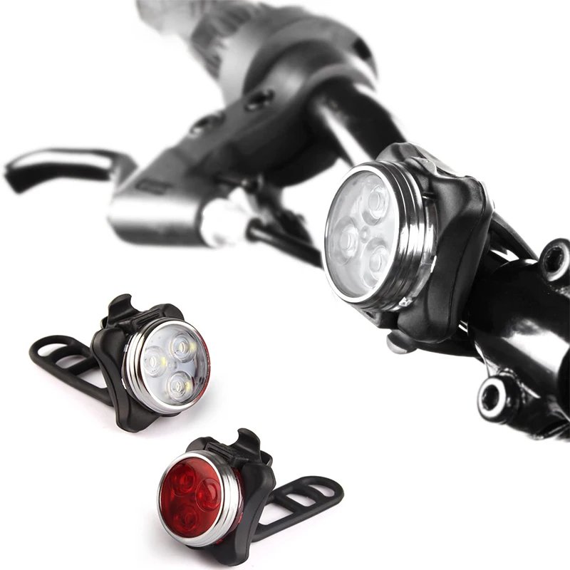 

USB Rechargeable Bike Light Set,Super Bright Front Headlight and Rear LED Bicycle Light,650mah Lithium Battery,4 Light Mode