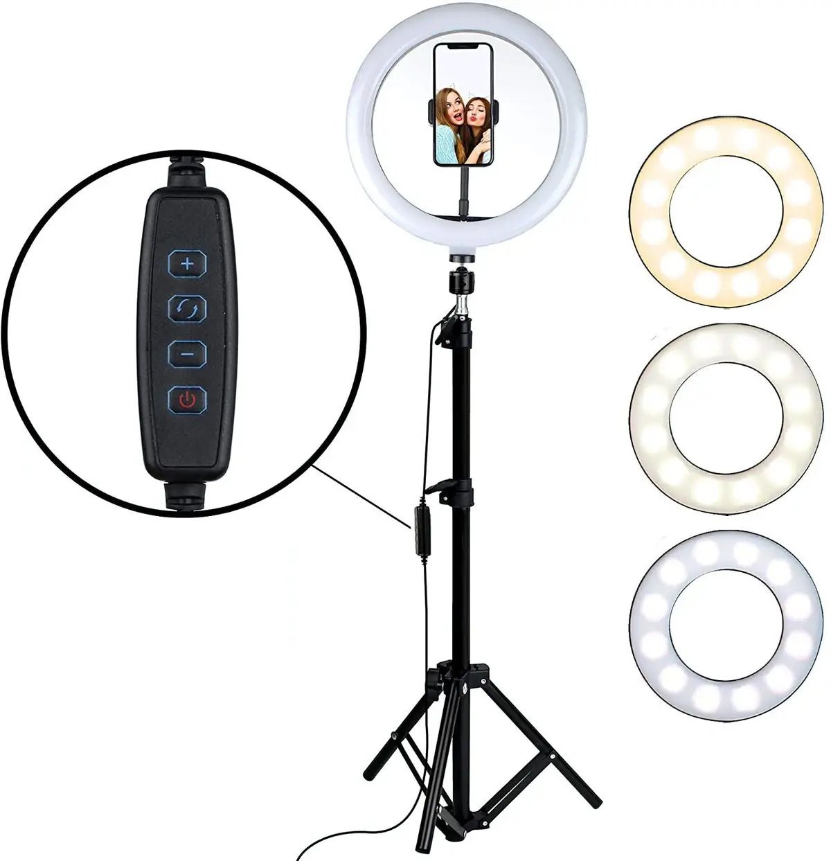 

LED Fill Ring Light 160CM Tripod Stand Phone Holder Selfie Makeup Live Streaming Dimmable Photography Lamp