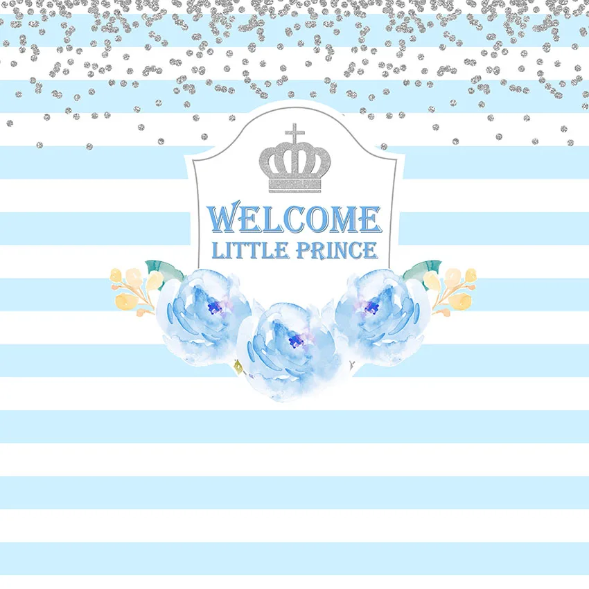 

Blue white prince Photography Backdrop photography backdrop birthday party decoration background for photo studio
