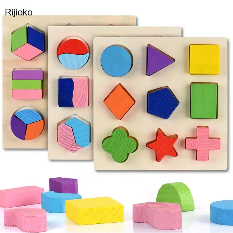 

Деревянные геометрические фигуры, сортировка, технические математические кирпичи, Дошкольное обучение, развивающая игра для малышей, игру...