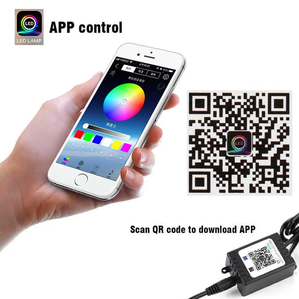 

2pcs Car Sequential Flowing RGB Daytime Running Light DRL APP Multi Color Light Strip Turn Signal Lights