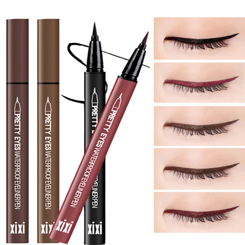 S 5 Colors Eyes Brown Black Red Color Pigments Liquid Eye Liner Pen Make Up Tools