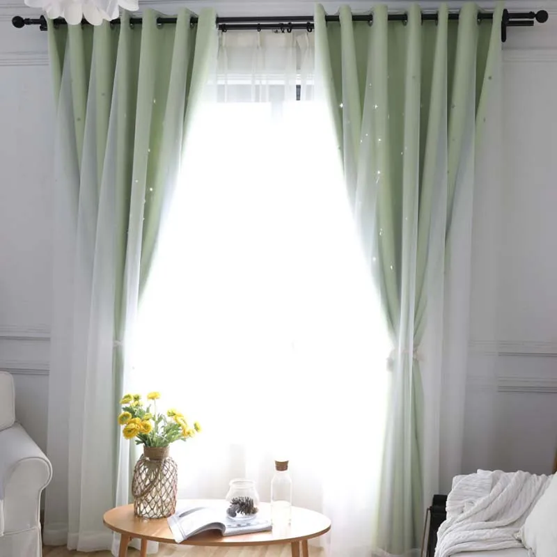 Затемняющие шторы для детской спальни в Корейском стиле с блестящими звездами на