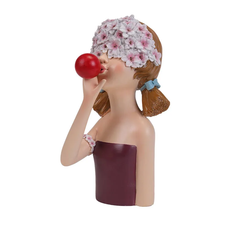 

Nordic style girl's resin pattern, home decoration number, living room decoration, family decoration