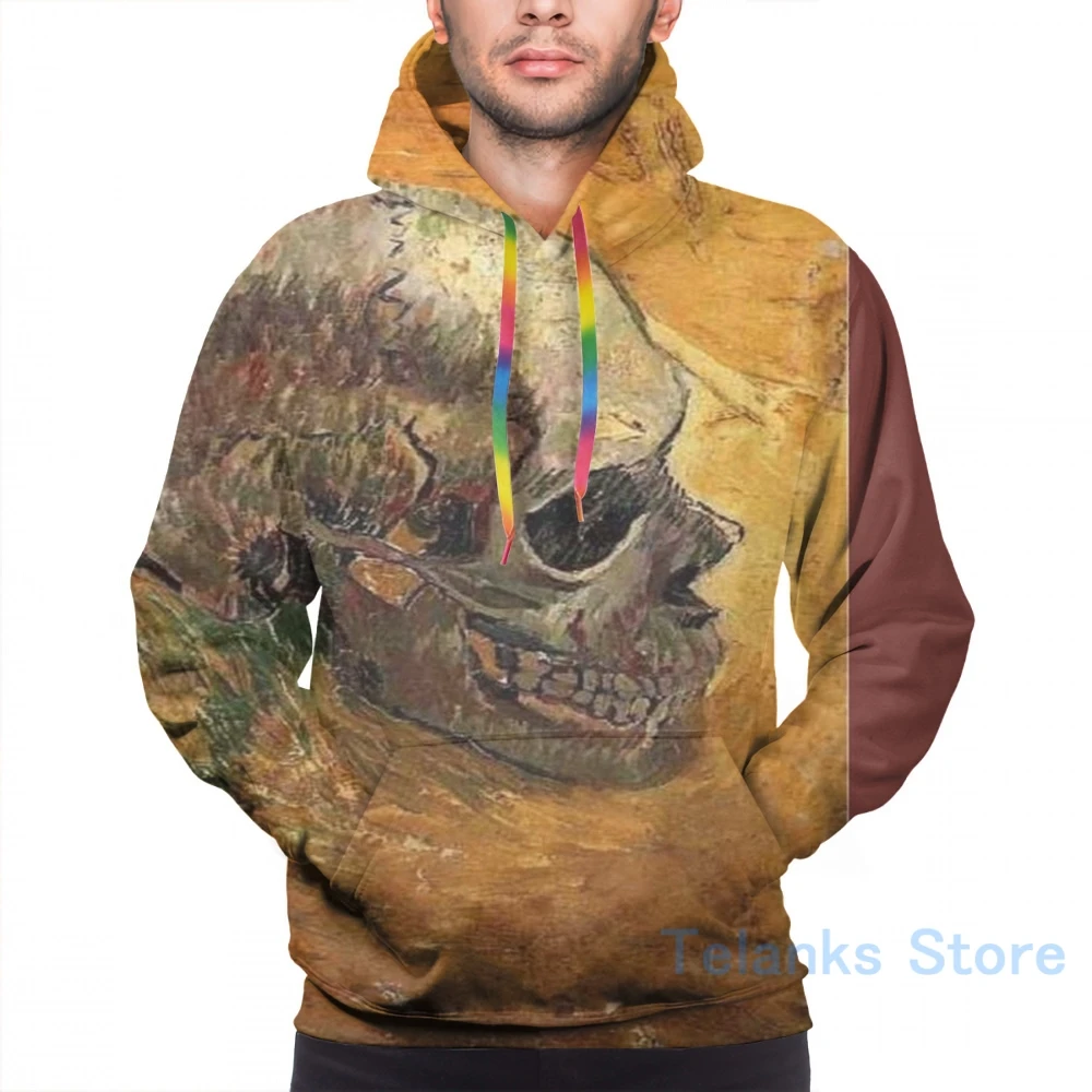 Женская Повседневная Толстовка с принтом черепа Ван Гога |