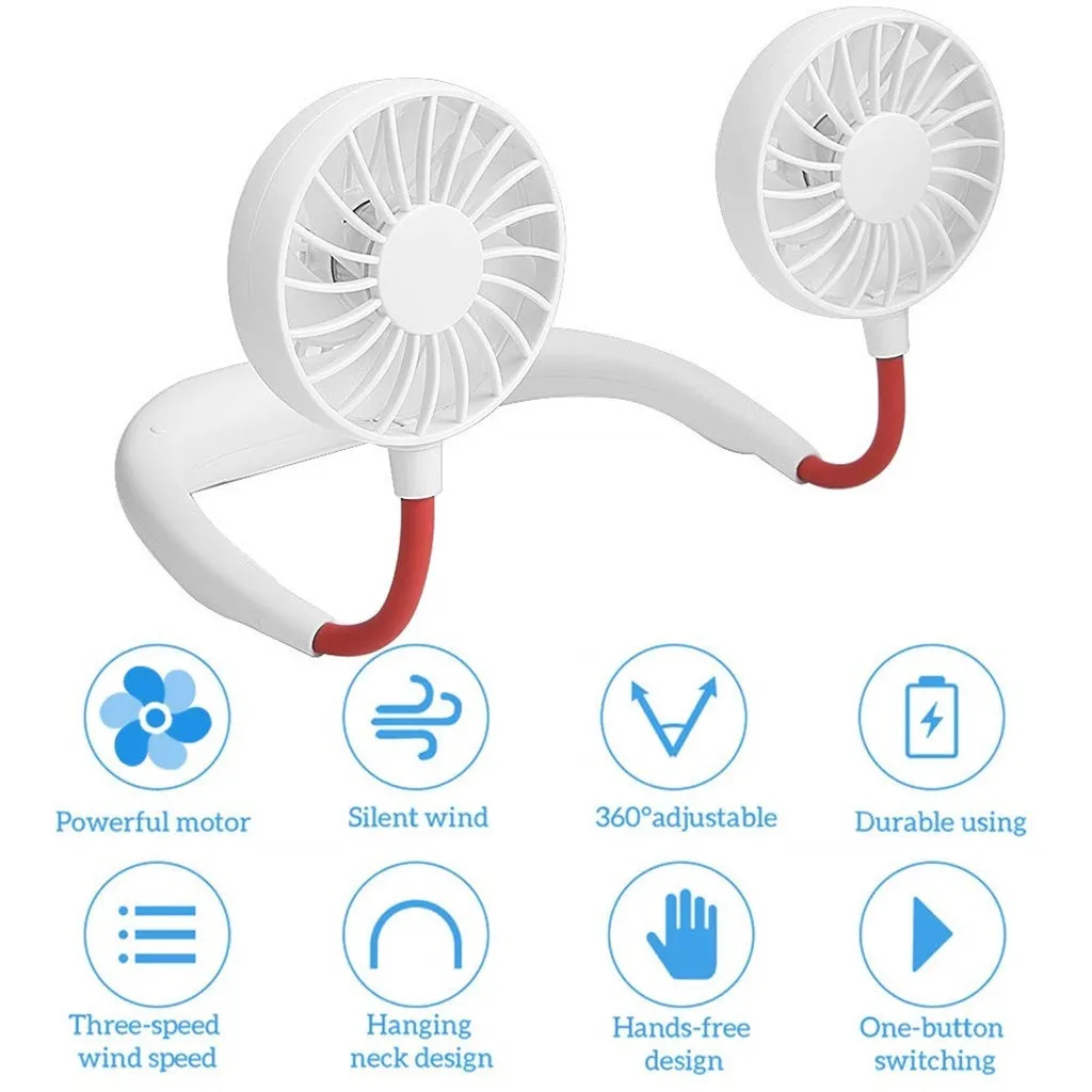 Портативный мини-вентилятор Carprie с зарядкой от USB 1200 мА · ч шейный платок без