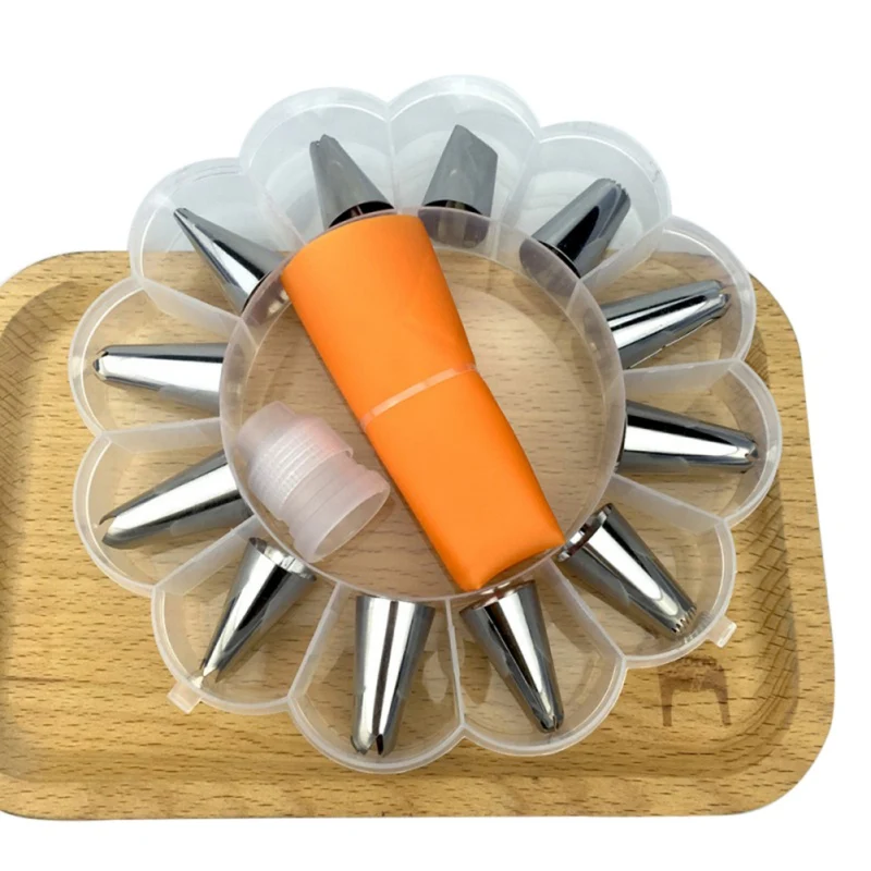 

16PCS Cake Decorating Mouth Set With TPU Decorating Bag Baking Tool For Kitchen