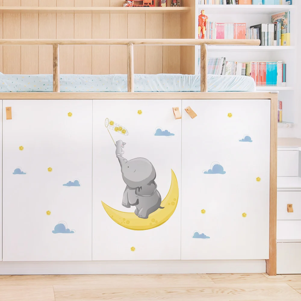 

Louyun Cartoon stickers cute elephant wall stickers children's room decoration door stickers home decoration