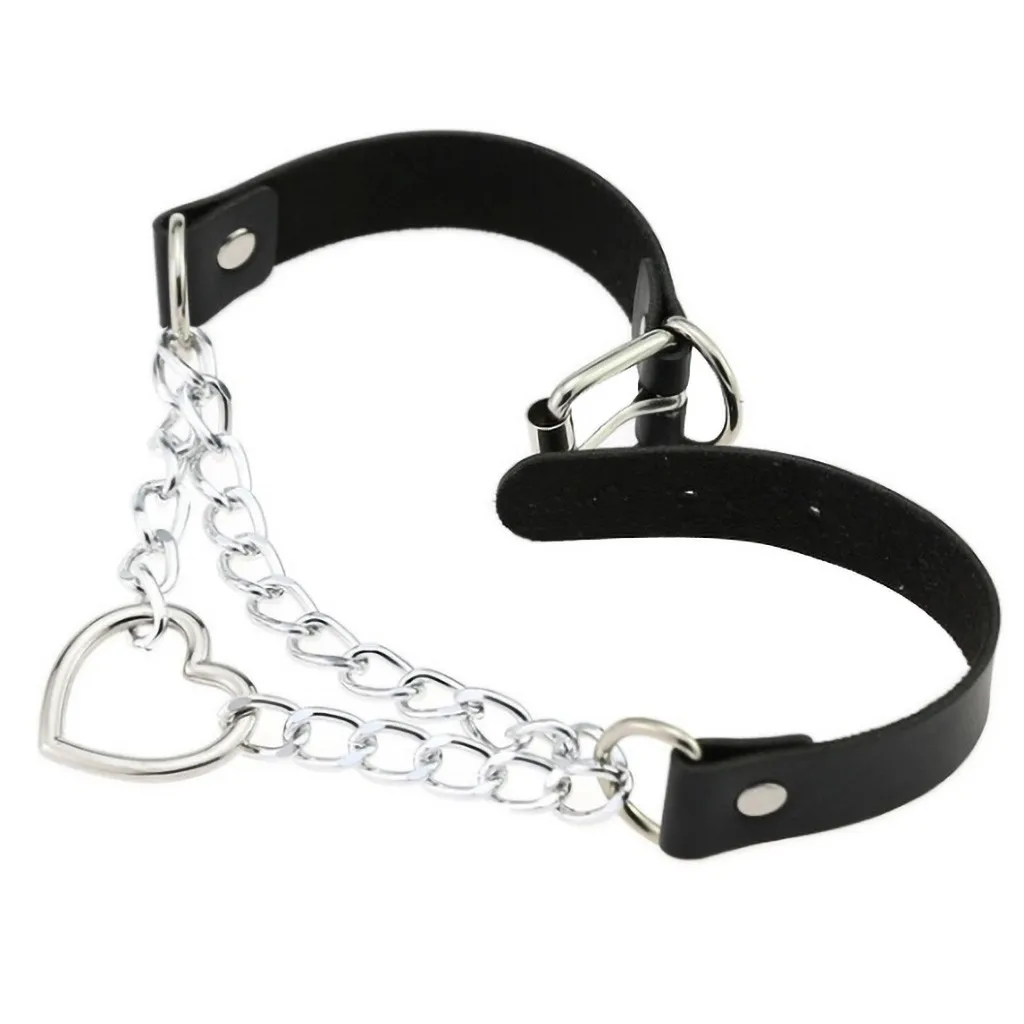 Ожерелье чокер в готическом стиле женское колье с цепочкой форме сердца черная