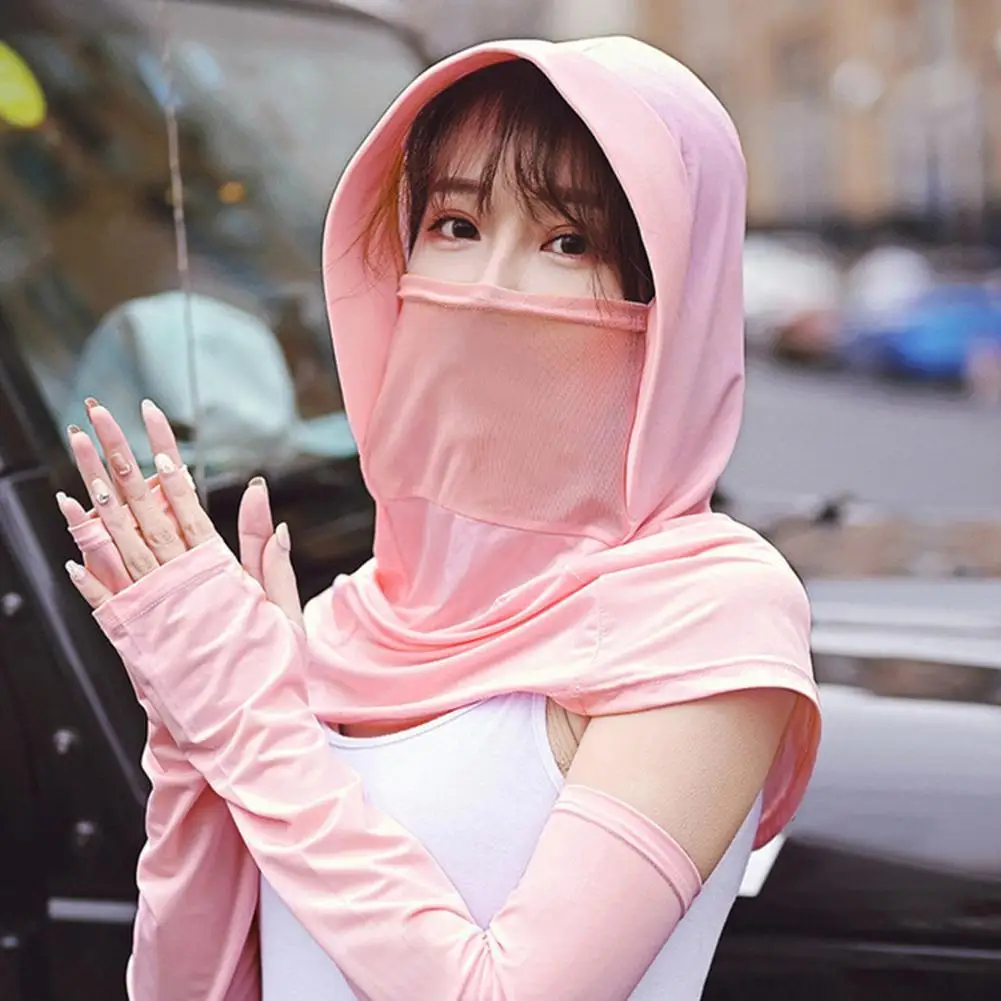 

80% HOT SALES !!! Summer Women Full Face Neck Cover Sun Hat Sleeves Beach Cycling Wide Brim Cap