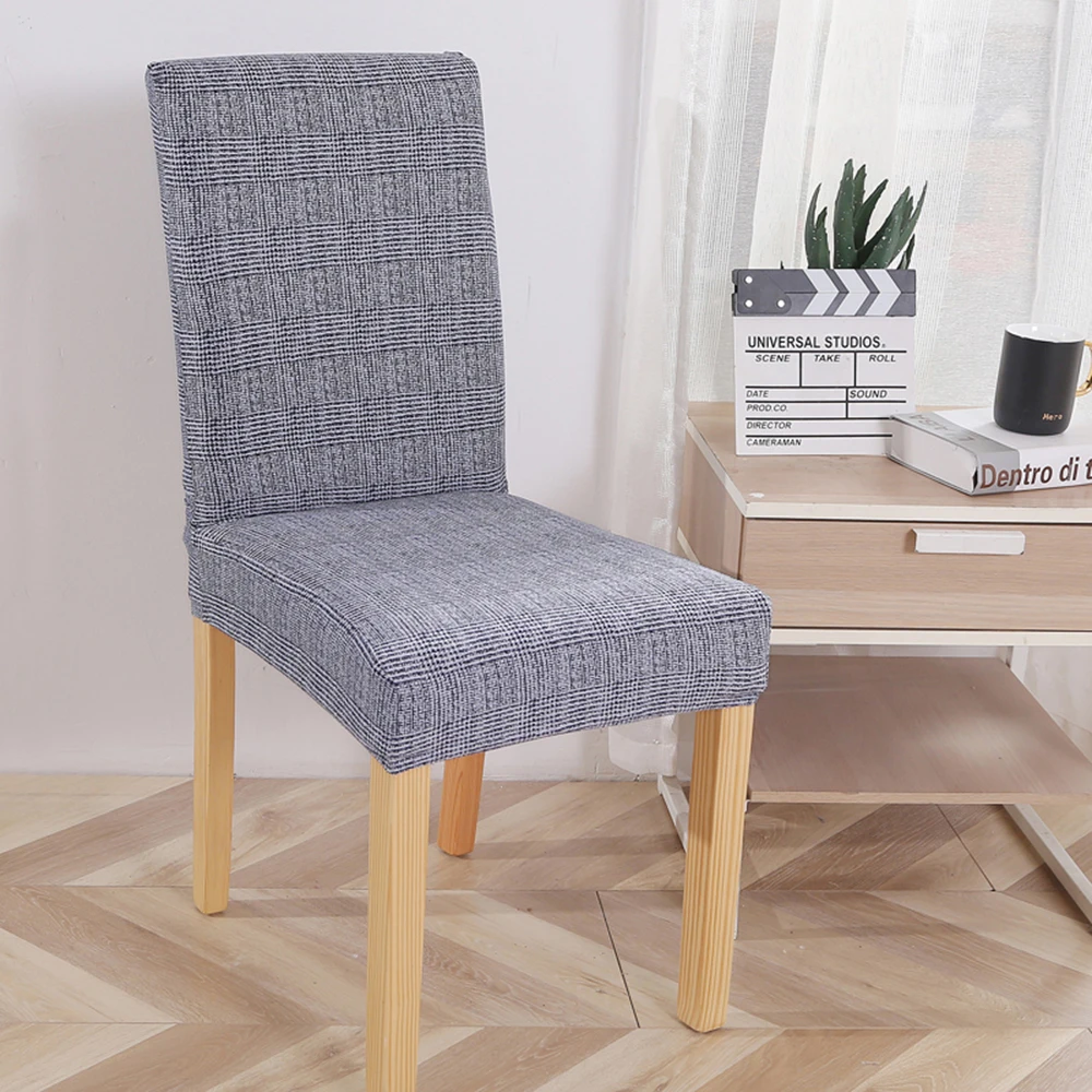 

Jacquard Plain Dining Chair Cover Spandex Elastic Chair Slipcover Case Stretch Chair Cover for Wedding Hotel Banquet*1