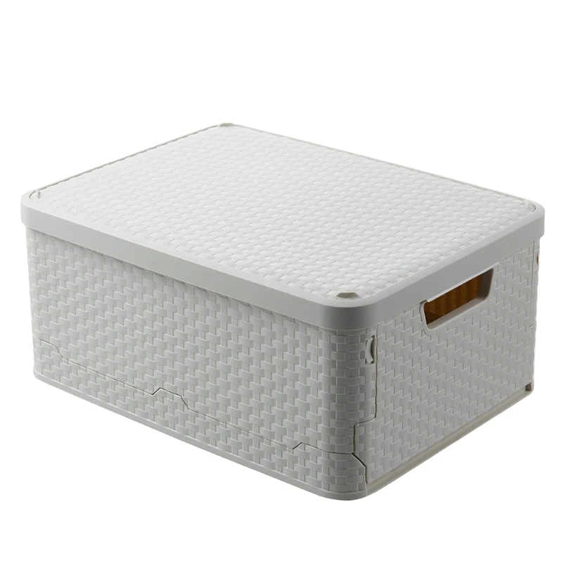 

E15B складной ящик для хранения с ручки для крышки, Штабелируемый складной пластиковый ящик, органайзер, контейнер для сувениров, игрушек