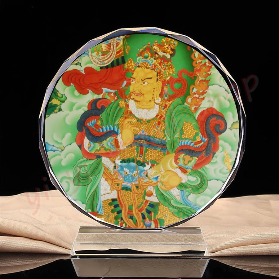 

Four Heavenly Kings-holding the country, growing, knowledgeable, wide eyed Heavenly King Buddha, crystal platform, craft product