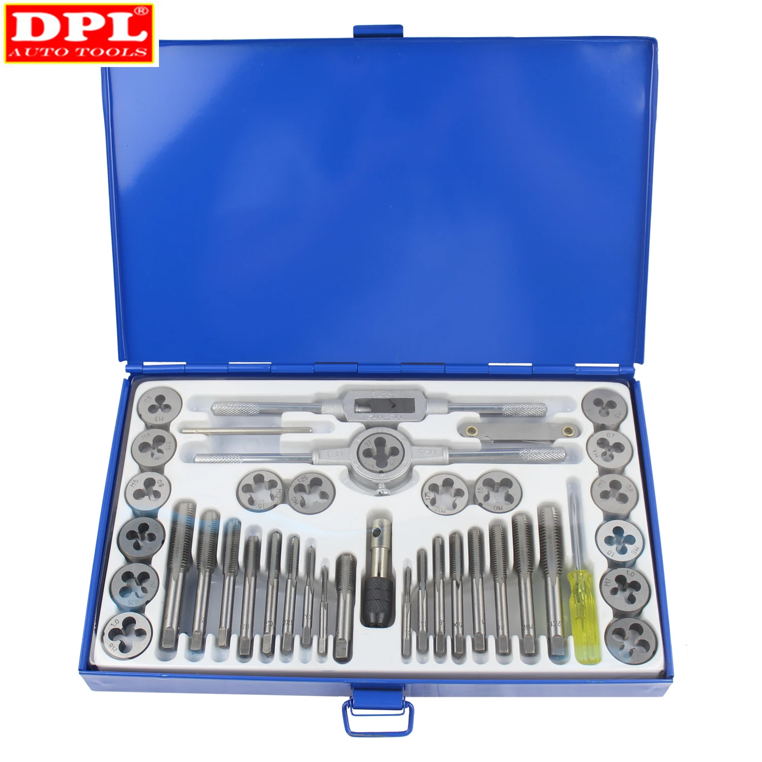 

40pc Professional Tap and Die Set Metric M3 to M12 Set In Case Steel Thread Tool
