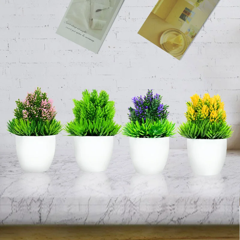 

Artificial Plants Potted Bonsai Green Small Tree Fake Flower Potted Ornament Home Room Garden Office Desk Decor Hotel Decorative