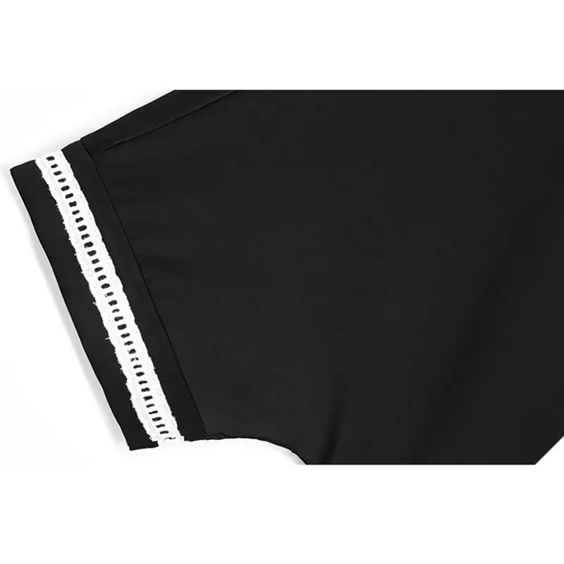 

XITAO Chiffon Mesh Blouse Fashion New Women Single Breast Pocket Pleated 2021 Summer Small Fresh Casual Style Shirt LDD1345