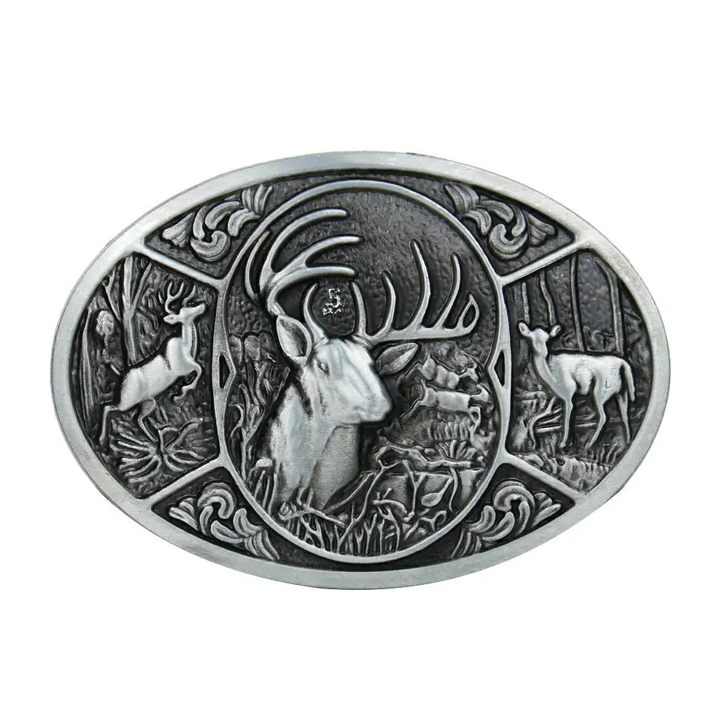 Модная крутая пряжка для ремня с северным оленем животным из натуральной кожи