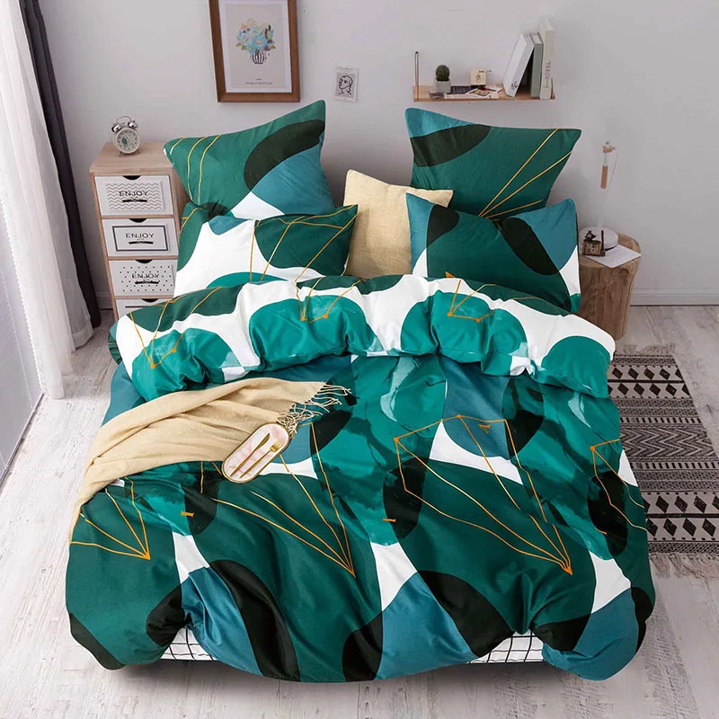 Alanna-Juego de ropa de cama serie T 02, estilo dulce, peque&ntilde;o coraz&oacute;n rojo, flor, planta, hojas y animales, 4/7 piezas impresas con diferentes colores-4