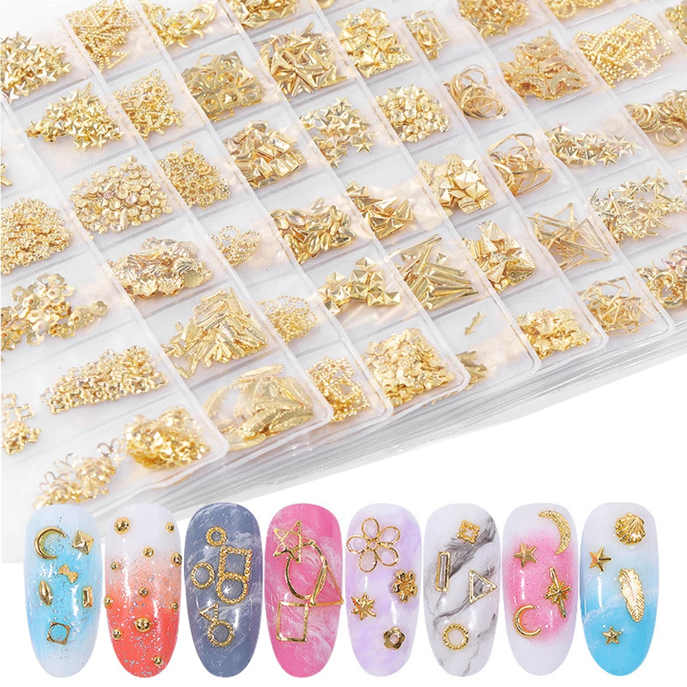 1 упаковка смешанный 3D DIY полый металлический каркас украшения для дизайна ногтей