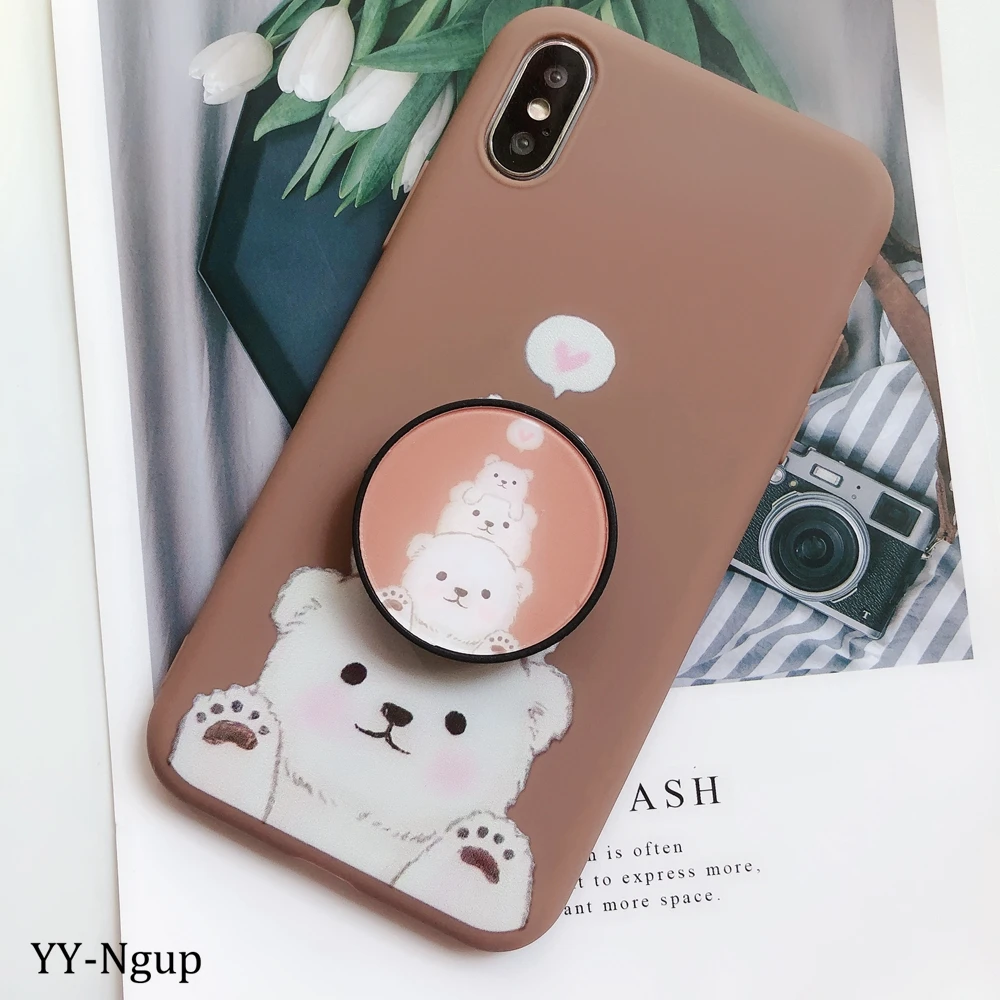 Для iPhone 7 i Phone 8 Plus чехол Kawaii подставка держатель Единорог силиконовый чехол для iPhone X XR XS Max 5 5S SE 6 6S 7 Plus чехол для женщин - Цвет: 77