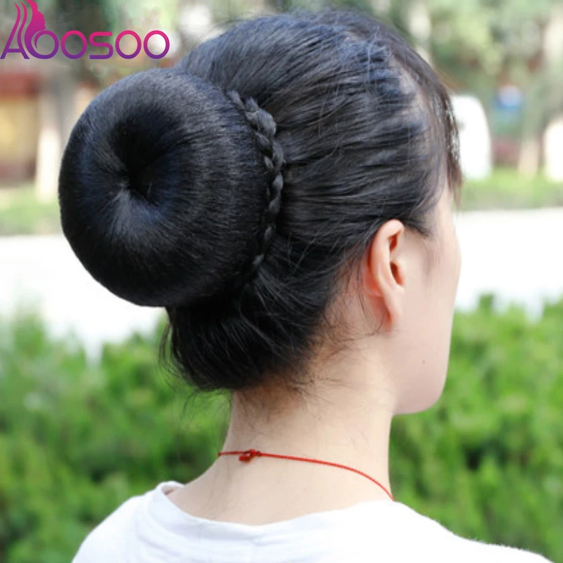 Costume hair buns apple chignons retro ball bride accessories 2colors natural black brown | Шиньоны и парики