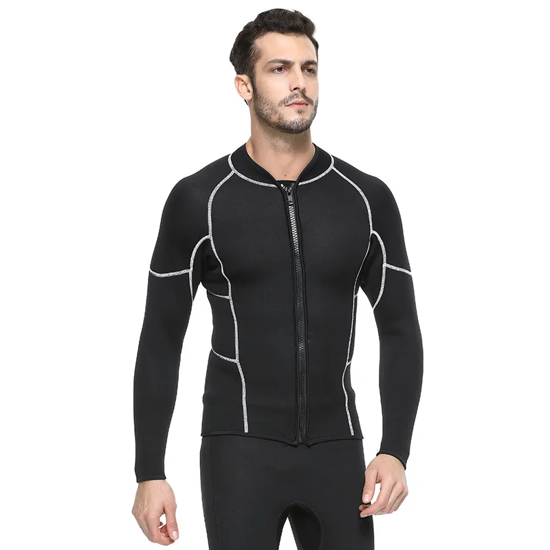 

New Professional Diving Equipment 2MM Black Thickened Warm Split Wetsuit Long-sleeve Sunscreen Snorkeling Surfing Suit For Men