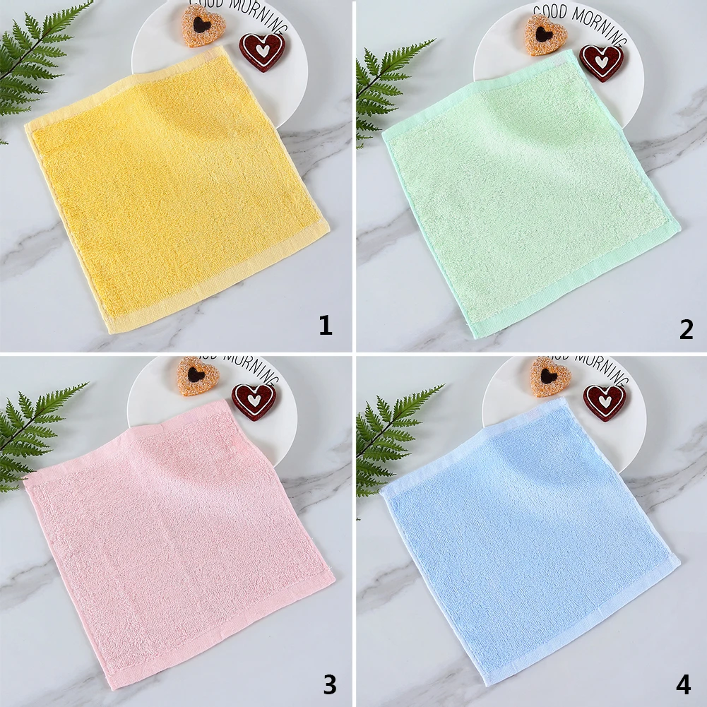 

10pcs Saliva Home Soft Small Bamboo Fiber Washcloth Square Lightweight Towel Baby Solid