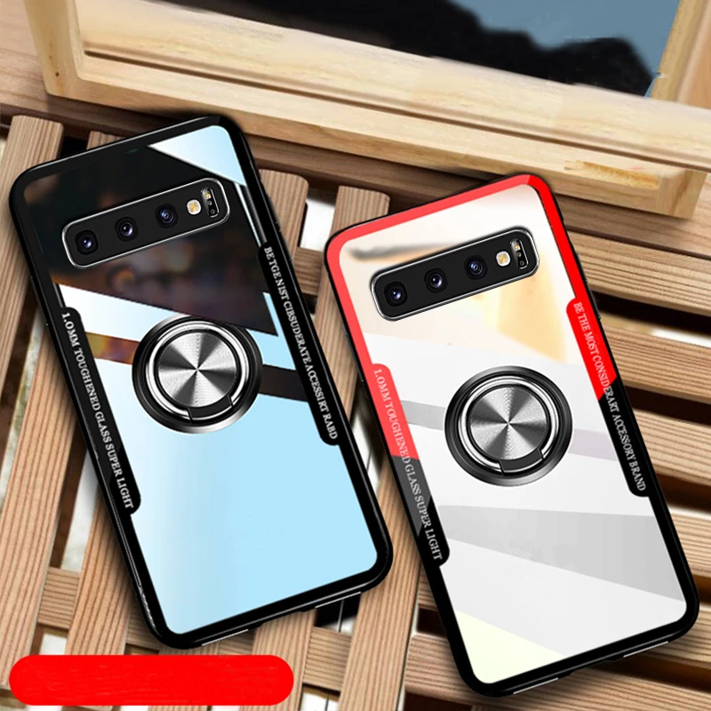 Роскошный Металлический автомобильный держатель с кольцом чехол для samsung galaxy S10