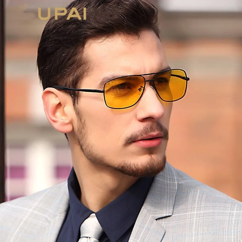 

Retro Polit Night Vision Glasses Men Alloy Metal Frame Polarized Night Vision Goggles For Car Driving Anti Glare Glasses M256