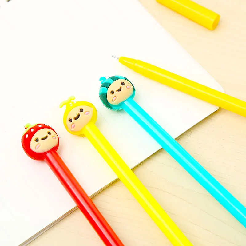 12 шт. Милая фруктовая гелевая ручка 0 5 мм Детские канцелярские материалы офисные