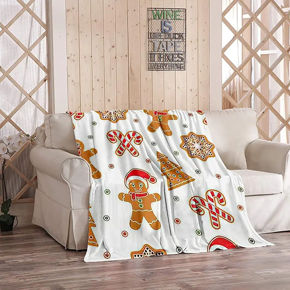 

Tcoapy Christmas Beach Throw Blanket Starfish in Santa Claus Hat On A Beach Sand Sherpa Fleece Bedding Bedspread Flannel Warm