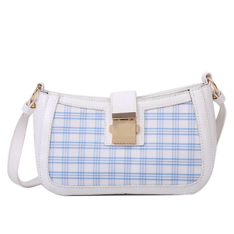 

French Style Underarm Bags For Women Female 2021 New Line Summer Packet Textured Crocodile Pattern Axillary Baguette Bag