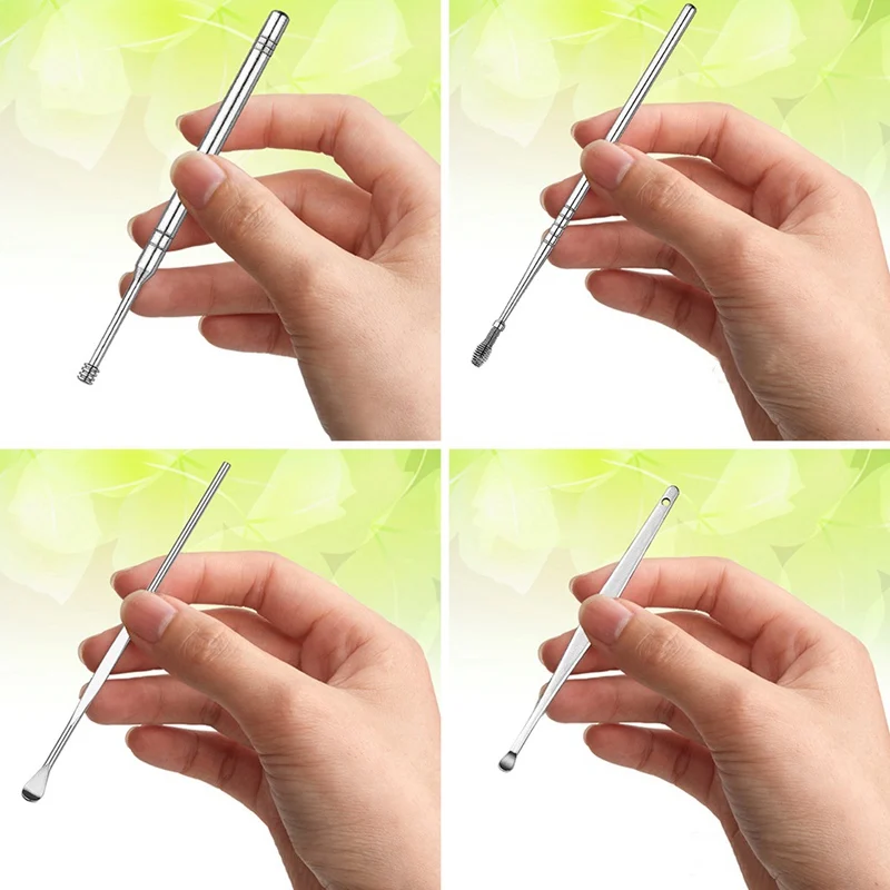 

5pcs/set Multifunction Ear Wax Pickers Cleaner Stainless Steel Earpick Wax Remover Curette Ear Pick Cleaner Ear Cleaner Spoon